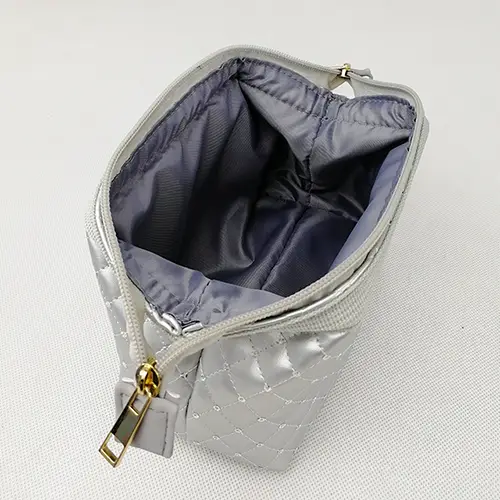 Embroidery Seam Line Grid Vintage Makeup Bag School Outdoor Mini Makeup Pouch